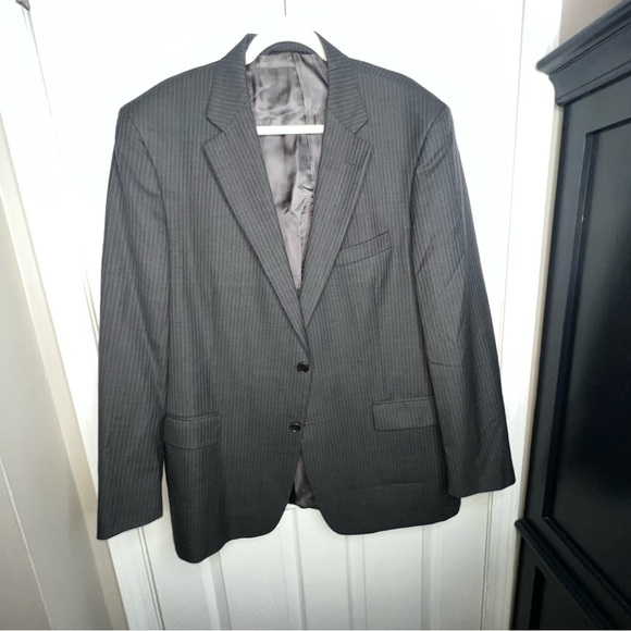 Brooks Brothers 346 Men’s 46L Gray Stripe 100% Wool Sport Coat Suit Jacket 46 L - Picture 14 of 16